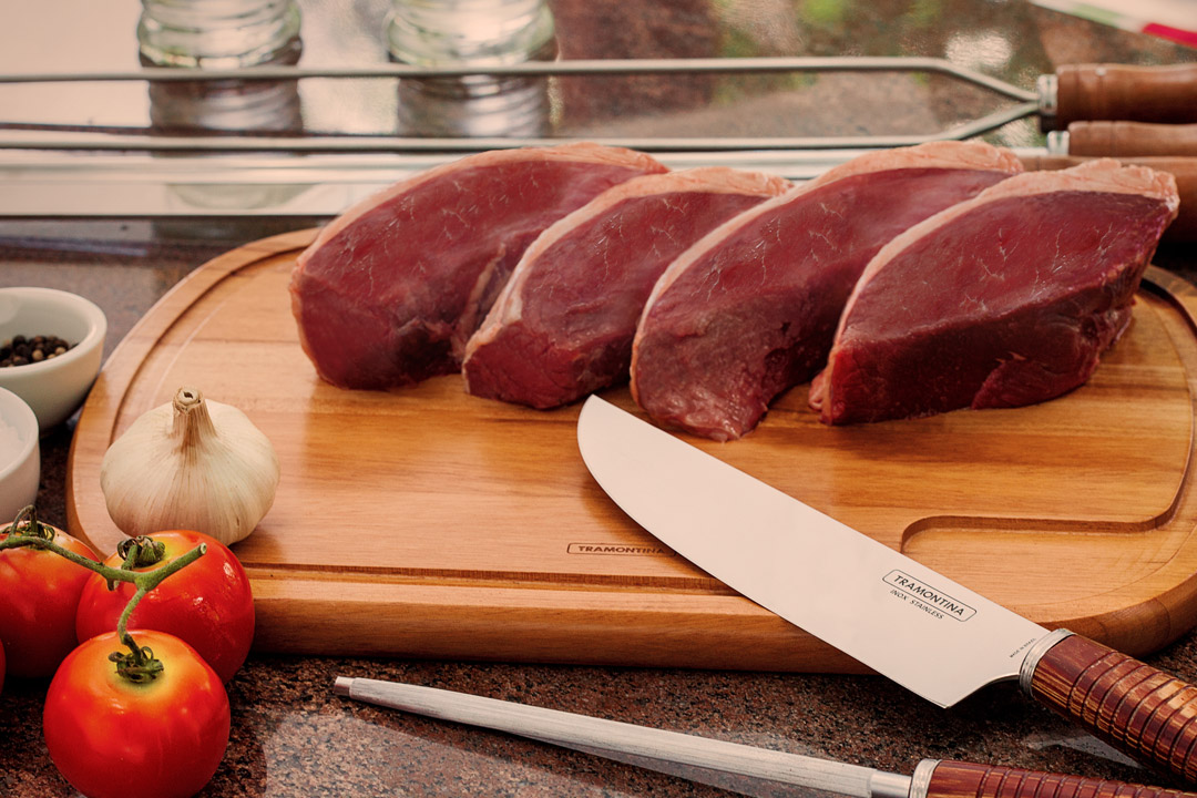 Close up of rare roasted juicy medallion of fillet Brazilian beef